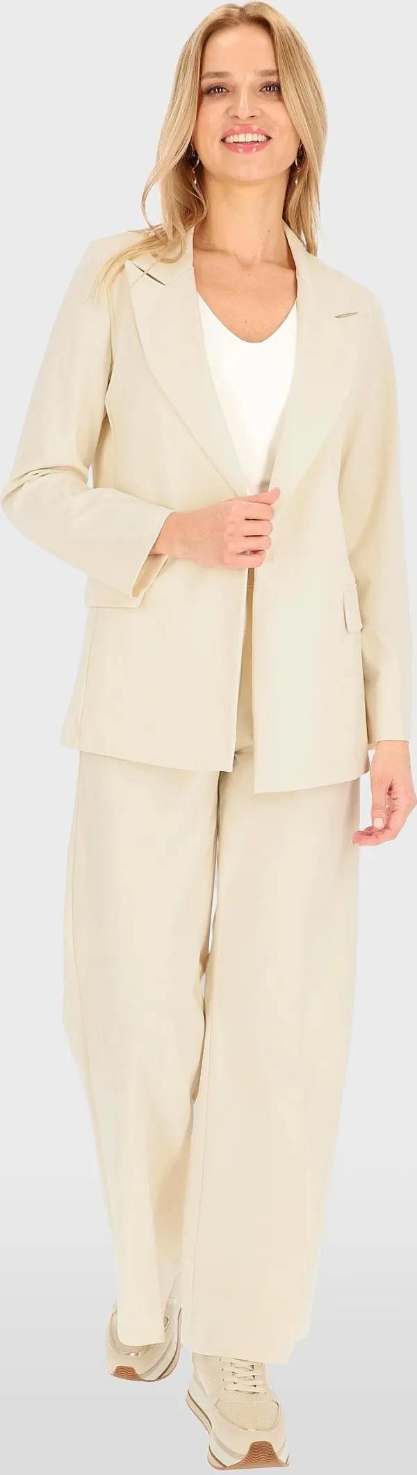 PERSO PERSO Дамско светлобежово яке от естествена материя