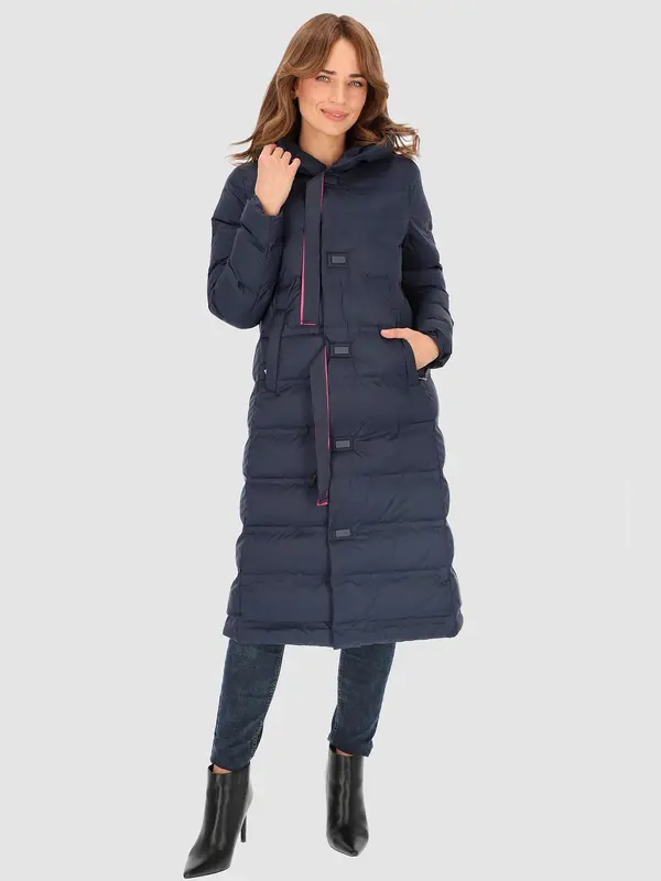 PERSO PERSO Woman's Long insulated women's coat with a hood