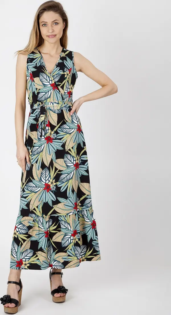 PERSO PERSO Woman's Long light women's dress with a floral motif