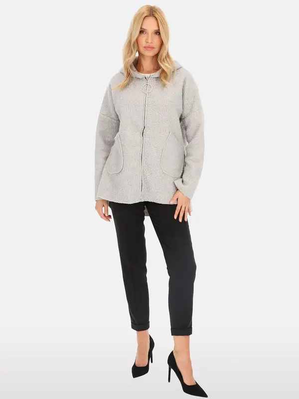 PERSO PERSO Woman's Women's jacket with a hood made of shearling fabric ,  color