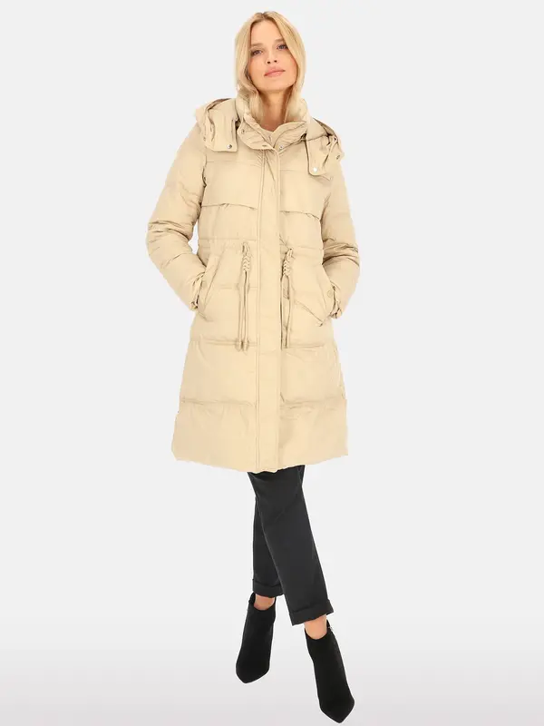 PERSO PERSO Woman's Women's long real down jacket decorated with strings,  color