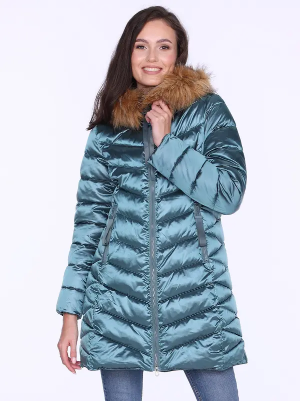 PERSO PERSO Woman's Women's winter casual jacket with nice eco fur on the hood
