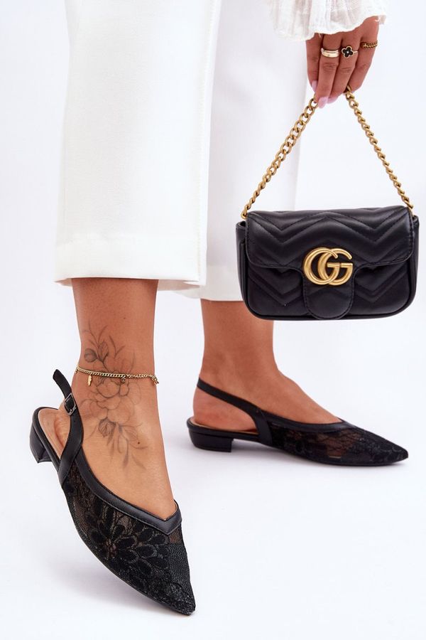 PG1 PG1 Дамски балетни обувки на цветя Black Adore