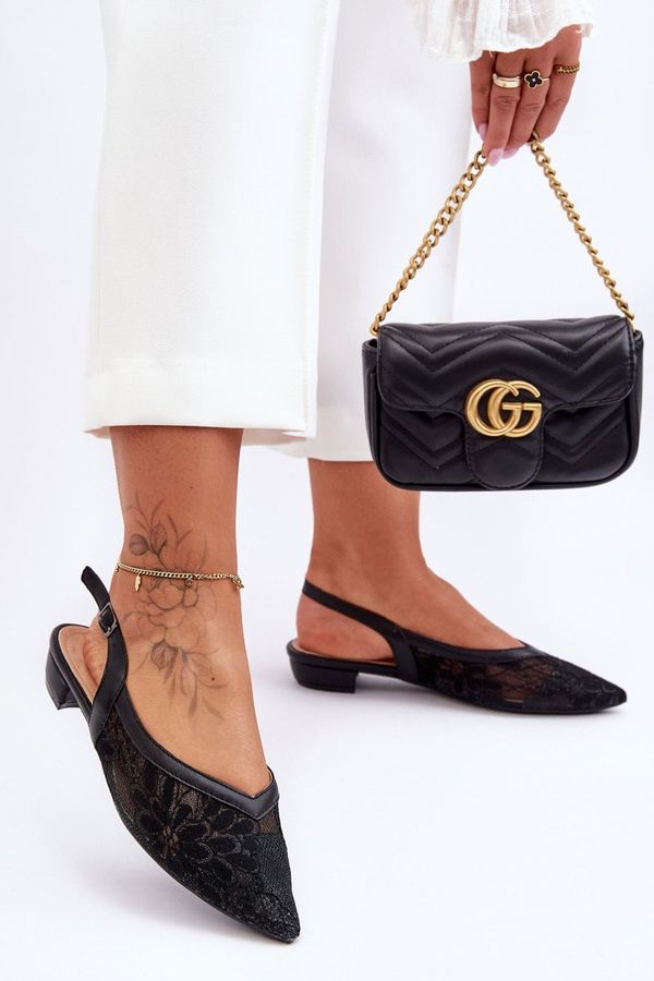 PG1 PG1 Дамски балетни обувки на цветя Black Adore