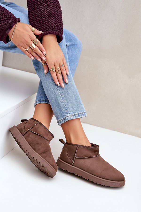 PG2 PG2 Ниски Снежни Боти От Еко Замш Кафяви Нелсана