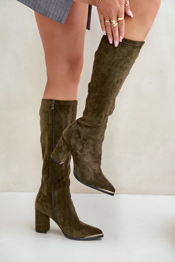 PH2 PH2 Еко Замшени Боти На Ток Тъмнозелени Батирей