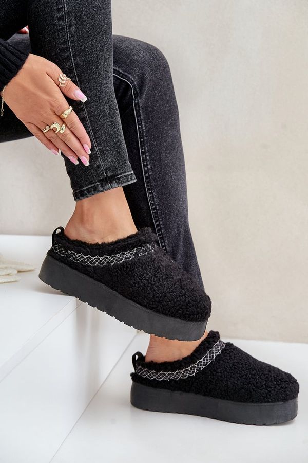 PH2 PH2 Снежни обувки на платформа с козина тип агне черни Mesirra