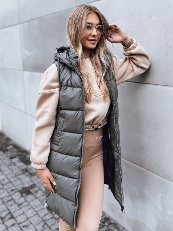 DStreet Pikowana kamizelka damska FAR AWAY ciemnoszara Dstreet