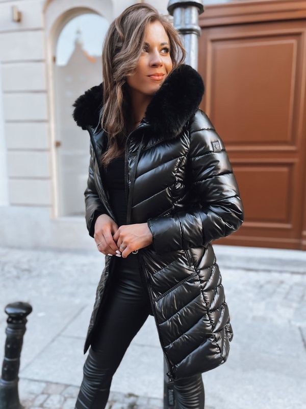 DStreet Pikowany płaszcz/kurtka damska RAINBOR czarna Dstreet