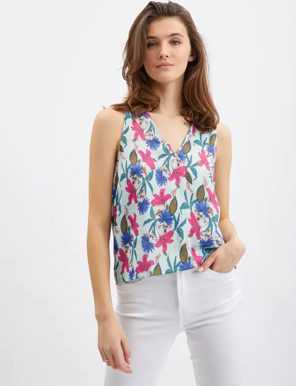 Orsay Pink and blue women's floral blouse ORSAY