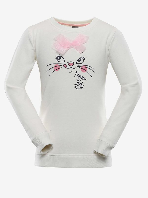 NAX Pink and cream sweatshirt for girls with NAX VEWO print