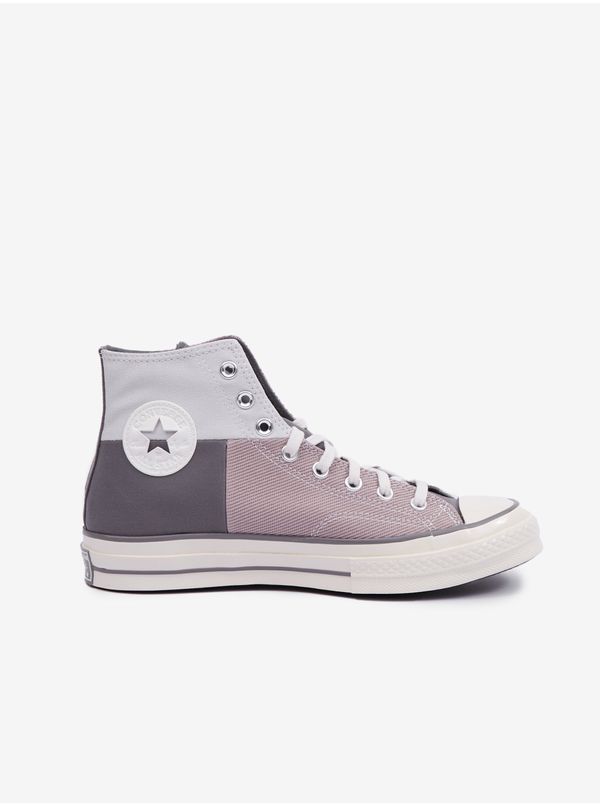 Converse Pink-Grey Mens Ankle Sneakers Converse Chuck 70 Crafted Patchwo - Men