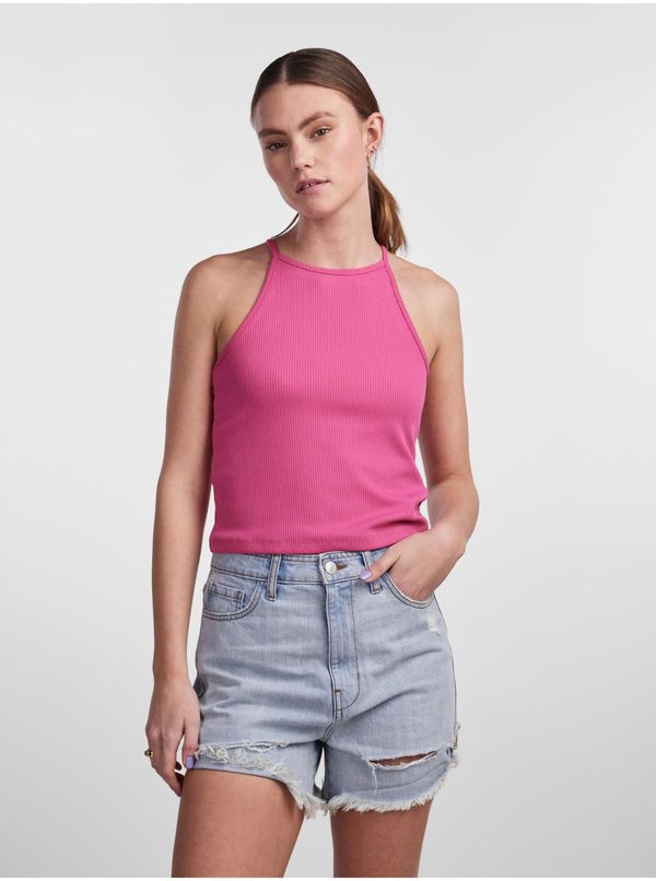 Pieces Pink Women's Ribbed Basic Tank Top Pieces Tina - Women