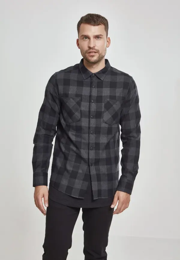 Urban Classics Plaid flannel shirt blk/cha