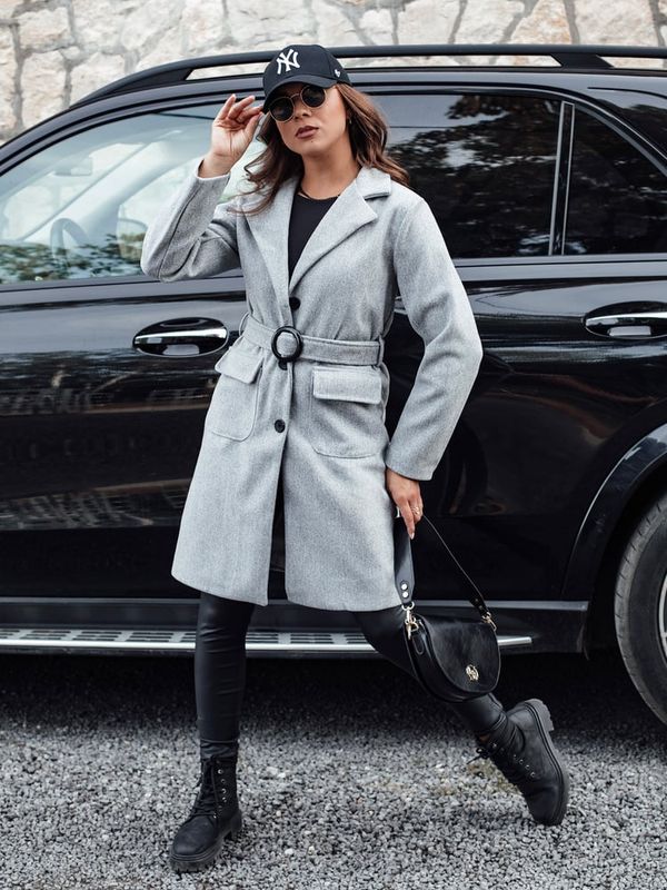 DStreet Płaszcz damski SCHERMI jasnoszary Dstreet