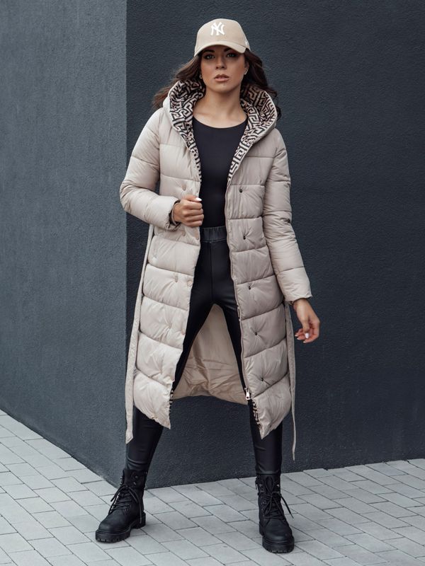 DStreet Płaszcz zimowy damski GRACE beżowy Dstreet