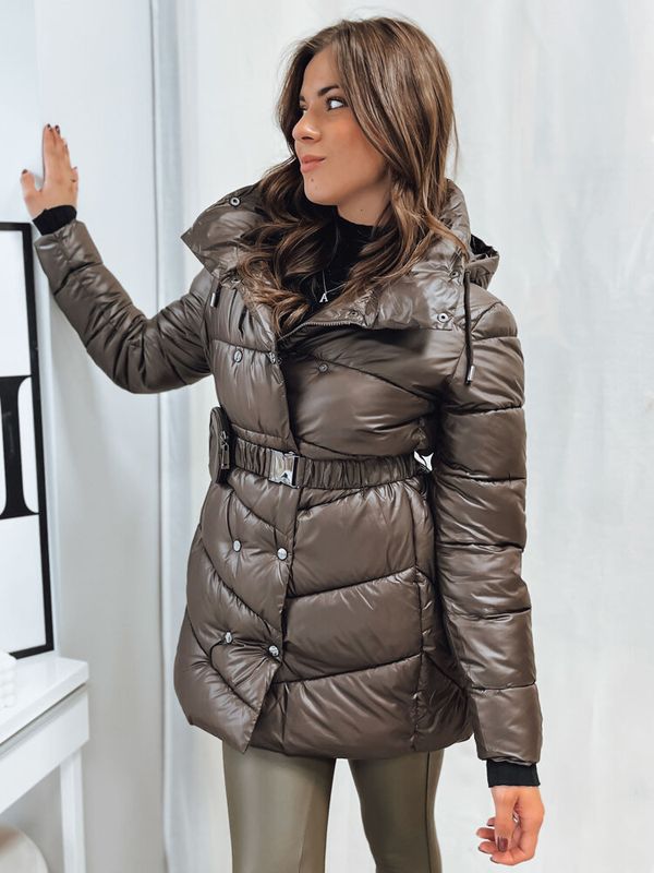 DStreet Płaszcz zimowy damski pikowany BLOOM mokka Dstreet