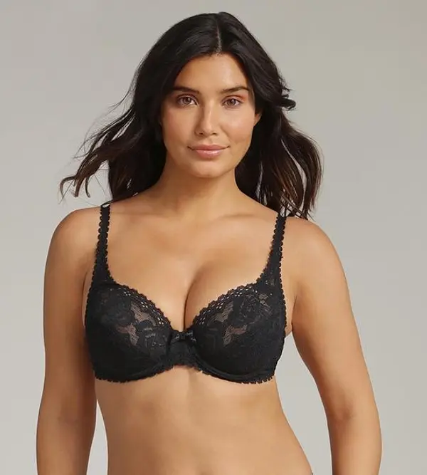 Playtex PLAYTEX FLOWER ELEGANCE RCS UNDERWIRE BRA - Women's lace underwire bra - black