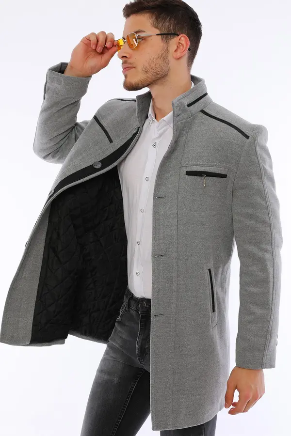 dewberry PLT8369 DEWBERRY COAT-GREY-2