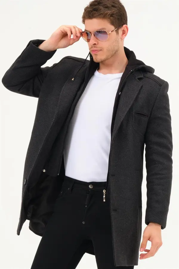 dewberry PLT8371 DEWBRRY МЪЖКО ПАЛТО-ДИАГОНАЛЕН АНТРАЦИТ