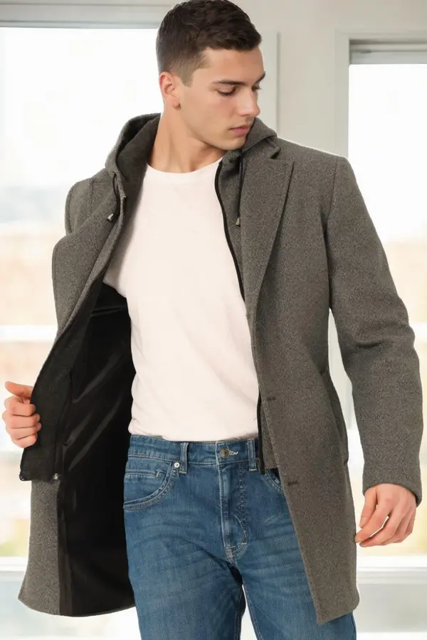 dewberry PLT8395 DEWBERRY OVERSIZED COAT-SMOKED
