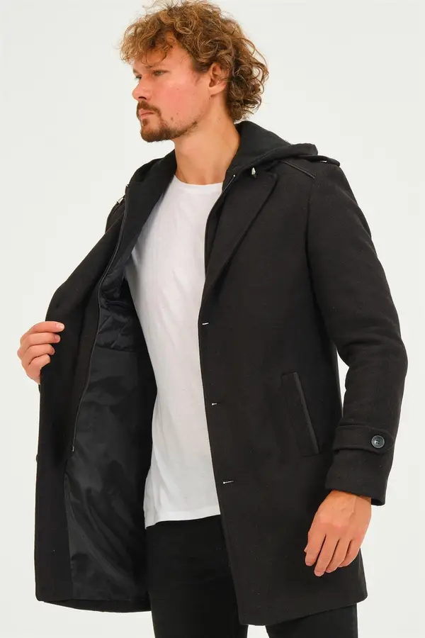 dewberry PLT8401 МЪЖКО ПАЛТО-ДИАГОНАЛ ЧЕРНО
