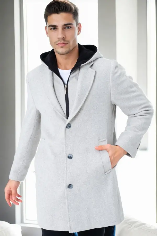 dewberry PLT9395 DEWBERRY OVERSIZED COAT-PATTERNED BEIGE