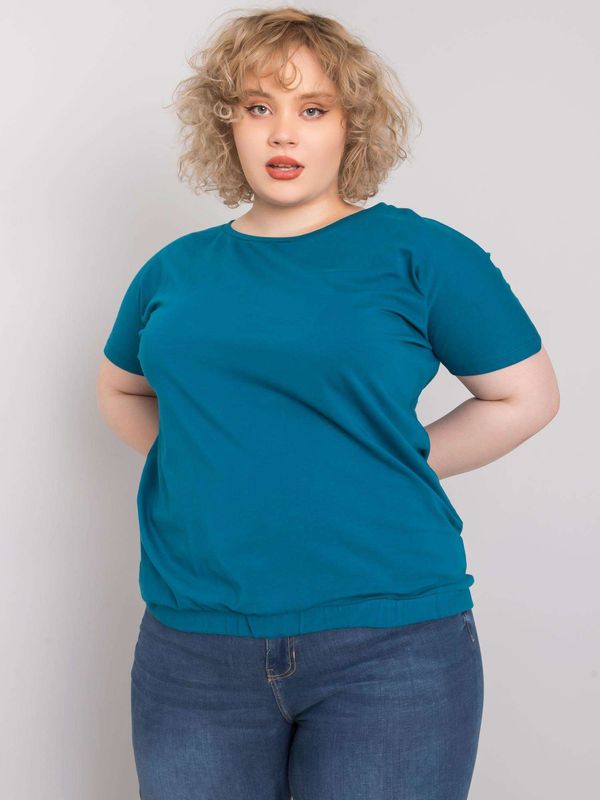 Fashionhunters Plus Size Blue Blouse