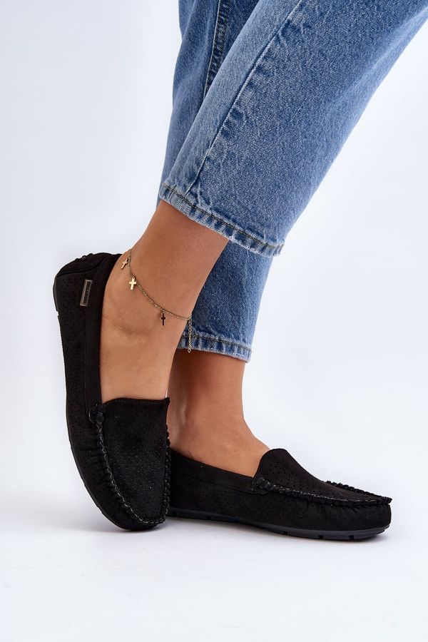 PM1 PM1 Дамски черни решетъчни мокасини Rasirna