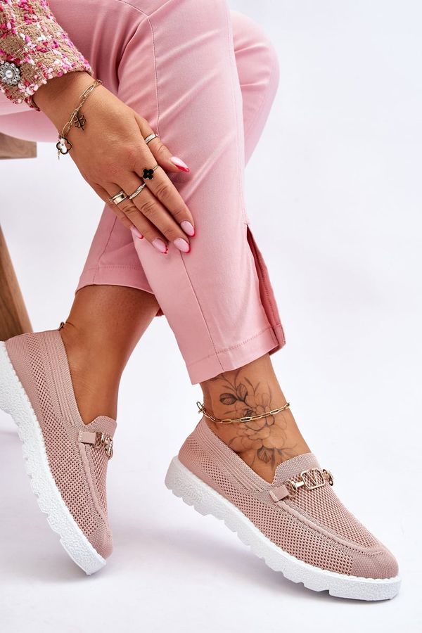 PM1 PM1 Дамски маратонки с приплъзване с украса Розови Alena