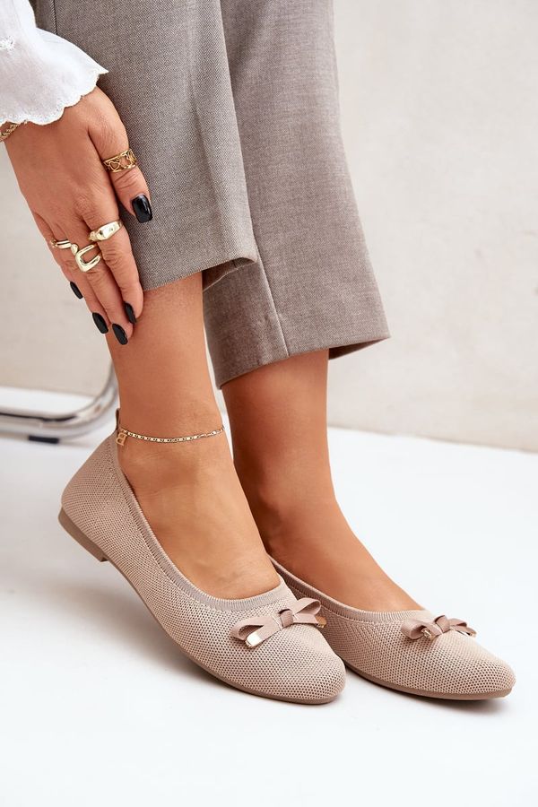 PM1 PM1 Мрежести балерини с панделка бежови Биянила
