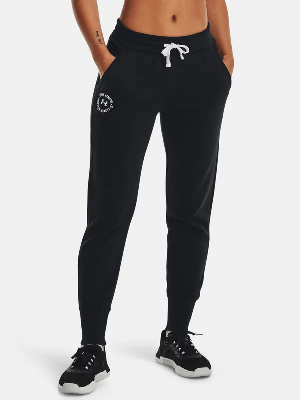 Under Armour Под броня панталони съперник руно гребен джогърс-BLK - жени