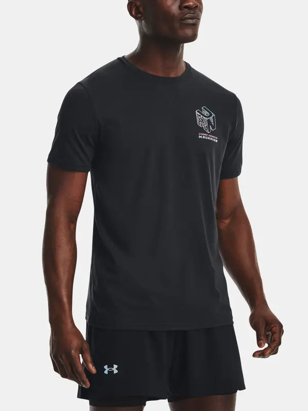 Under Armour Под броня тениска UA RUN GRADIENT GRID SS-BLK - Мъже