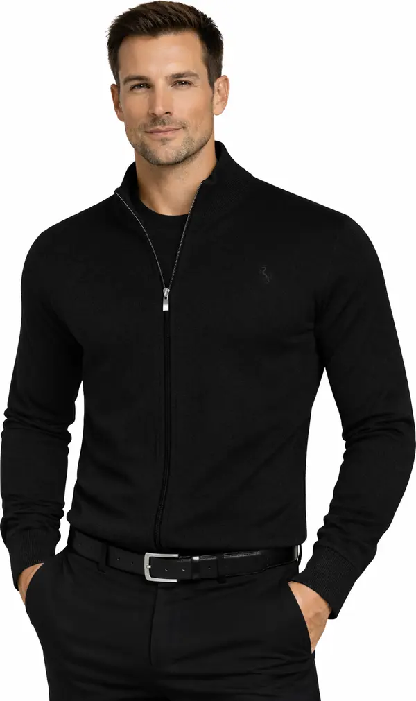 POLO LARA Поло Лара - мъжки черен кардиган