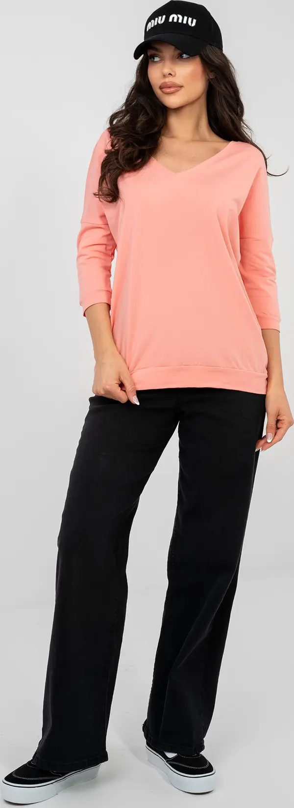 RUE PARIS Прасковена блуза с къс ръкав