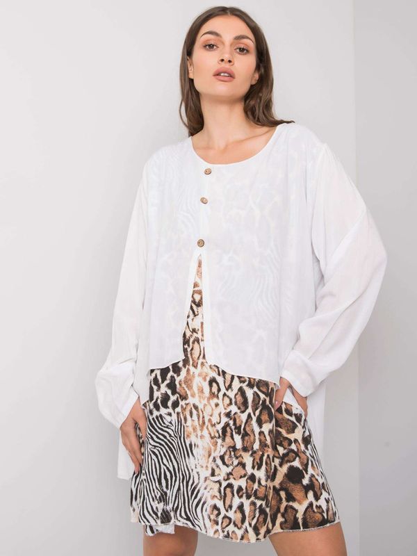 Fashionhunters Прекомерни бели дамски рокли