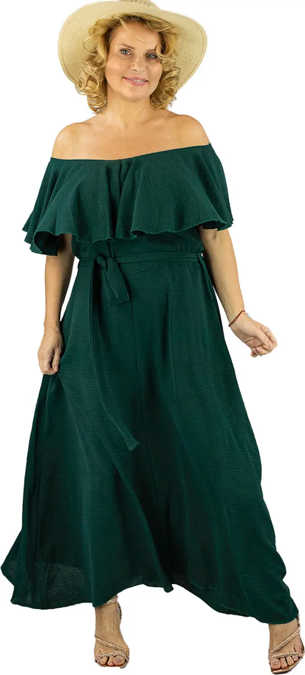 Pri Pri Airy maxi dress with ruffles and waist tie STELLA