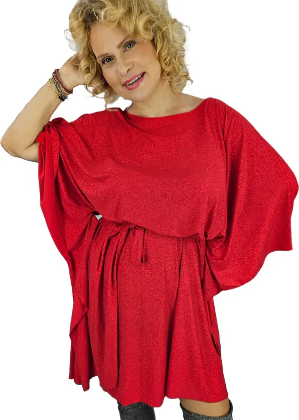 Pri Pri Brocade Butterfly Tunic Dress tied at the waist ELENA