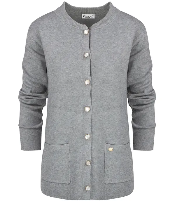 Pri Pri Classic warm thick short cardigan sweater EMILIA decorative buttons