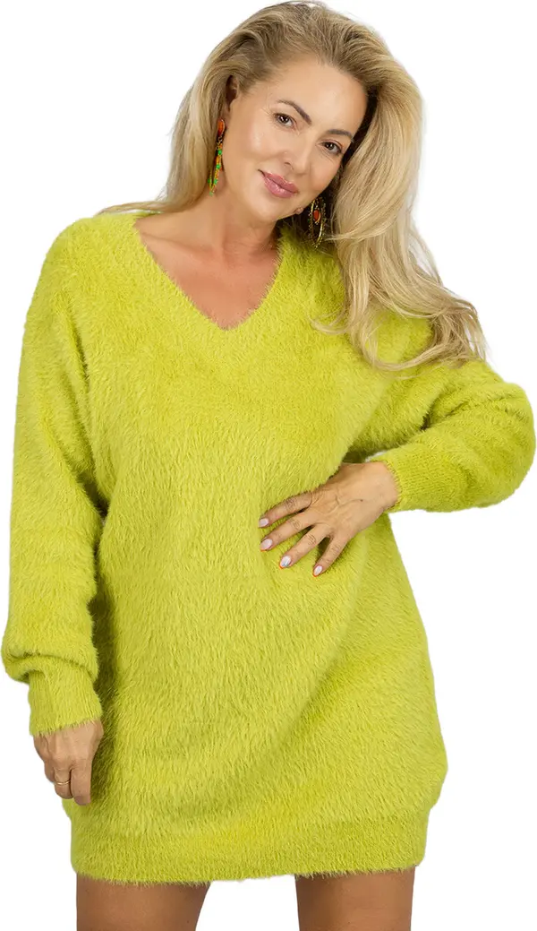 Pri Pri Fluffy sweater knit dress neckline FUZZYVIBE