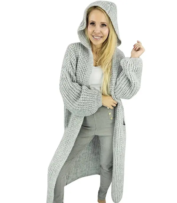 Pri Pri Long warm cardigan sweater thick weave VALERIA
