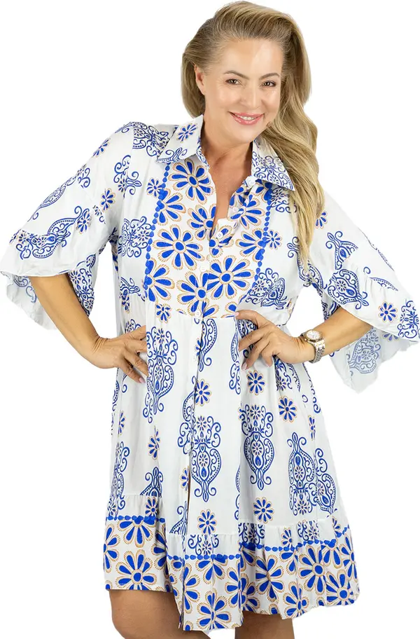 Pri Pri Loose boho midi dress with ruffles PALOMA