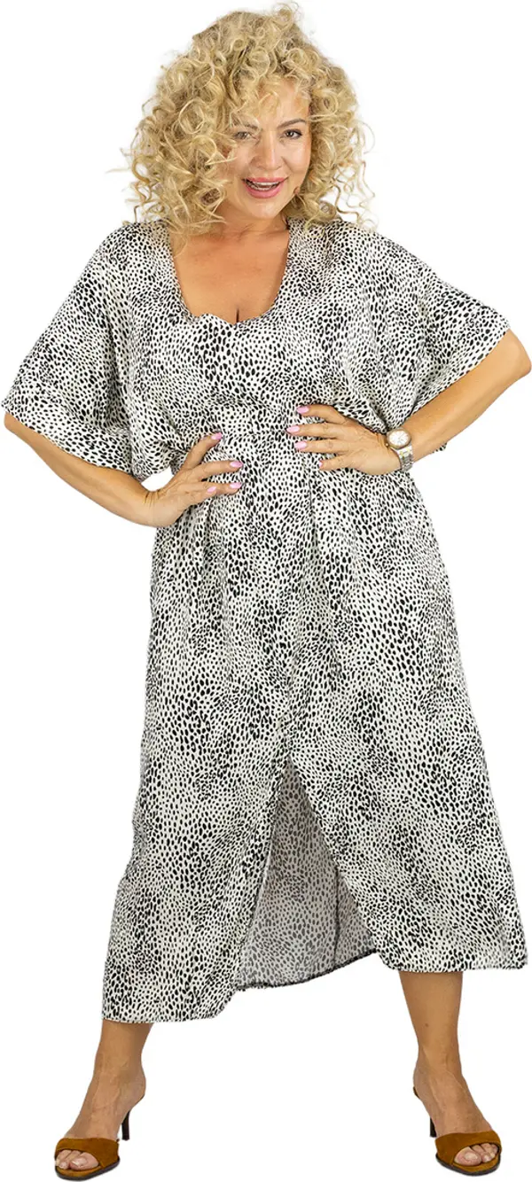 Pri Pri Oversize dress with belt and V neckline SAFARI DREAM
