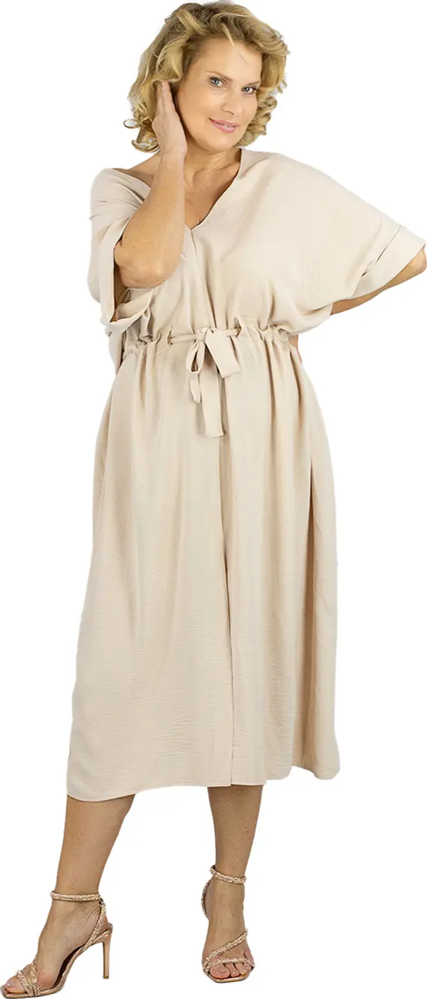 Pri Pri Oversize dress with belt and V neckline SOPHIA