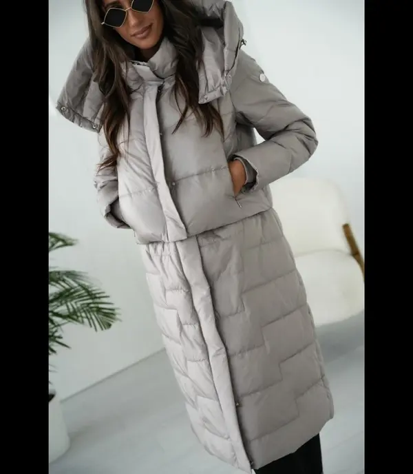 Pri Pri Quilted 2-in-1 Insulated coat Can be worn as a jacket