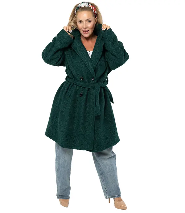 Pri Pri Women's TEDDY boucle fabric bear coat