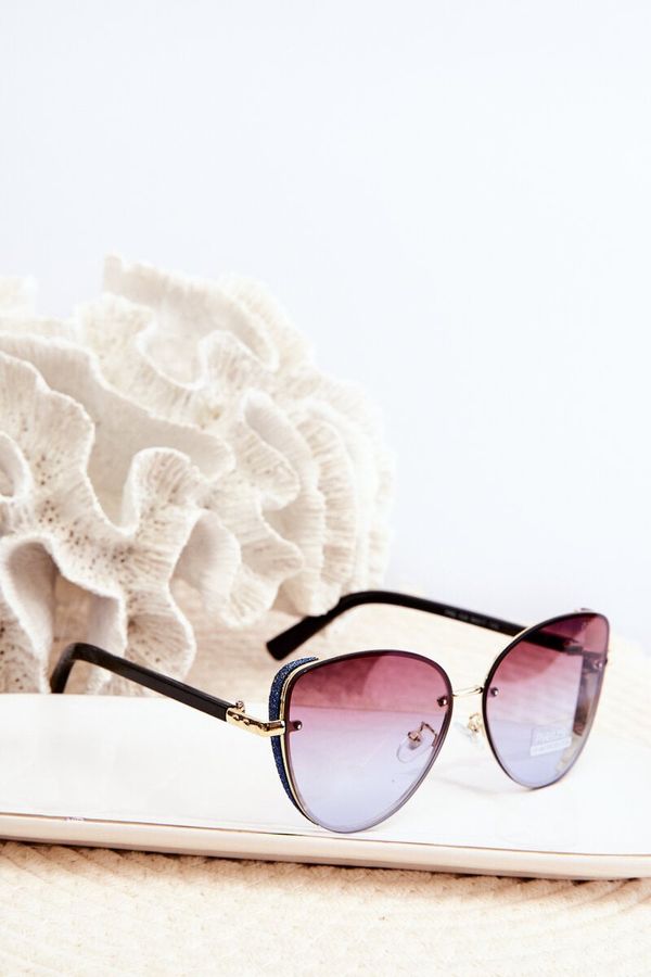 PRIUS PRIUS Дамски слънчеви очила с брокатени вложки UV400 черно-златни