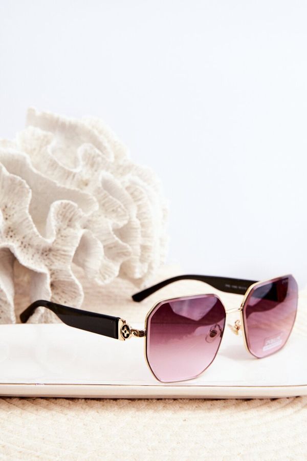 PRIUS PRIUS Дамски слънчеви очила UV400 Черно-Златни