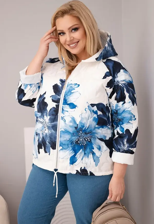 Kesi Włoski Пролетно яке Kesi Włoski Plus Size с флорален мотив