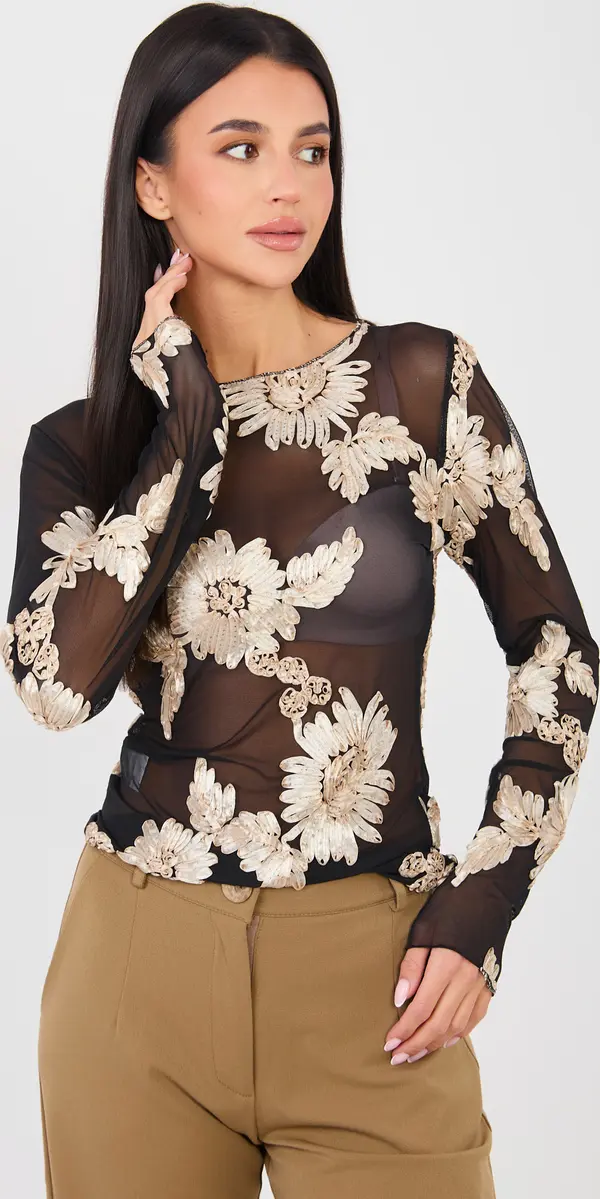 Italy Moda Прозрачна блуза с шарки